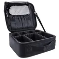 Kosmetiktasche, Kosmetikkoffer Große Kapazität Professionelle Make Up Organizer Tasche wasserdichte Portable Künstler Schminkkoffer mit Verstellbaren Trennwänden, 10.4" Black A