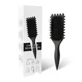 Lockenbürste, Curl Hair Brush, Haarbürste zum Kämmen und Formen von Männer- und Frauenlocken, um das Ziehen zu reduzieren, Nylonborsten, Lockenverstärker, Unisex (Schwarz, 24 cm)
