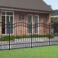 Vidaxl - Gartenzaun Mit Speerspitzen Schwarz 165 Cm Stahl