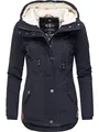 MARIKOO Damen warme Winterjacke mit kuscheliger Kapuze Bikoo Blau Gr. XS
