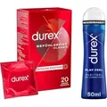 durex Kondome Gefühlsecht & Play Feel Gleitgel Spar-Set, 20 St., & 50 ml