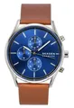 Skagen Holst Chronograph Lederarmband blaues Zifferblatt Quarz SKW6916 Herrenuhr