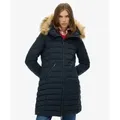 Superdry für Damen. W5011999A Fuji Kunstpelzmantel navy (XXL), Lässig, Polyester, Marine