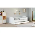 Kinderbett Classic 190x90 Kinderbett mit Rausfallschutz & Lattenrost weiß 90 x 190 für Mädchen und Jungen Massivholz Kiefer und MDF Möbelplatte... - Weiß