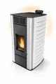 NEMAXX® P18 Wasserführender Hydro-Pelletofen 18 kW bis 300 m³ – BAFA/förderfähig–Zentralheizung –  40 kg Tank – Wasser 12,5 kW – bis 18 Std. Laufzeit – ECO,Automatik,Wochentimer,Wi-Fi Ready – Weiß