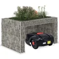 vidaXL Mähroboter-Garage Gabionen-Rasenmäher-Garage mit Hochbeet 110x80x60 cm Stahldraht, BxTxH: 110x80x60 cm