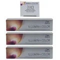 Wella Illumina 3 x 60 ml 7/43 mittelblond rot gold Set