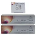 Wella Illumina 2 x 60 ml 7/43 mittelblond rot gold Set