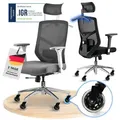 ELITESEATS Bürostuhl Ergonomisch [Kratzerfreie Rollen, Atmungsaktiv] Ergonomischer Schreibtischstuhl | Büro Stuhl 150 kg Belastbar | Computerstuhl - Weiß