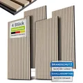 Juskys Wandpaneele Akustik 4er Set 2,88 qm - Holzfurnier & reduziert Hall und Lärm - Eiche Natur Hell