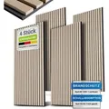 Juskys Wandpaneele Akustik 4er Set 2,88 qm - Verbesserte Akustik durch schallabsorbierende Materialien - Eiche Natur Hell - Hellbraun
