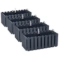 PAFEN 4X Blumenkasten Blumentopf mit Halterungen – 38 x 18 x 16,2 cm - Pflanztopf Bewässerungssystem Balkonkasten Pflanzkästen, Anthrazit
