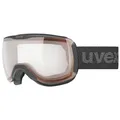 uvex downhill 2100 V - stylische, selbsttönende Skibrille mit Anti-Fog-Beschichtung für Damen und Herren - black matt/red-clear - one size