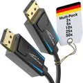 KabelDirekt – 8K & 4K DisplayPort-Kabel – 5x2m – v1.4, 240Hz | 5er-Set DisplayPort-1.4-Kabel – 8K@60Hz, 4K & Gaming bis 240Hz – für PCs, Laptops & Gaming-Monitore