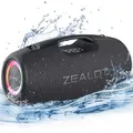ZEALOT Bluetooth Lautsprecher,120W Boxen Bluetooth Groß mit Booming Bass,IPX6 Wasserdicht,Musikbox mit Licht,Outdoor Lautsprecher für Camping,Strand,Geschenke