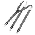 DonDon Hosenträger Herren gepunktet Ornamente schmal 2,5 cm - Extra starke Clips für Anzug - Hosenträger Herren extra stark - Ideal für Männer oder Damen Rockabilly Suspenders