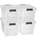 Juskys Aufbewahrungsbox mit Deckel 45L 4er Set