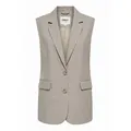 ONLY Longweste Ärmellos Reverskragen Knopfleiste Klassisch Elegant Modern (1-tlg) ONLLINDA S/L MEL OVERSIZE WAISTCOAT TLR grau S (36)