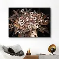 Deco-Panel REINDERS "Blumenreichtum Frau - Schmetterling - Strauß - Romantik", braun (farbe bild(er): braun), B:140cm H:100cm, MDF, Bilder