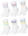 Occulto Damen Retro Tennissocken 80% Baumwolle 6er Pack (Modell: Steffi) 80s 35-38