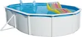 Steinbach Stahlwand-Swimming Pool Set "Nuovo de Luxe oval" weiß 550 x 366 x 120 cm