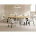 Esstisch Rund Groß XXL Ausziehbar im Loft-Stil – 100 bis 250 cm – Extra Lang Ausziehtisch mit Schwarzen Holzbeinen, Industrieller Tisch für 5... - Braun