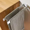 Designfabrik Hamburg Handtuchhalter zweiarmig 42 cm | Doppel Handtuchstange für Bad & Küche | Handtuchhalter Wand | Halterung für Handtücher | Handtuchhalter Silber | Modernes Design