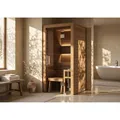 Harvia Utu Mini Saunakabine Design-Sauna aus Thermo-Espe 97x96x206cm inkl. LED B