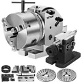 Vevor Teilapparat Mit Backenfutter Mt2, Rotary Tisch Mit Indizierung Höhe Der Mitte 100 Mm, Dividing Head 23 Kg, Rotary Tisch Mit Tellern, Eine Starke Unterstützung Zu Bearbeitenden Werkstück