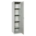 PROREGAL Putzmittelschrank AMEGO | HxBxT 180x40x40cm | 4X Fachboden | Grau-Grau | Metallschrank Haushaltsschrank