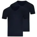 RAGMAN Unterhemd 2er Pack Basic (Spar-Set, 2-St) Unterhemd / Shirt Kurzarm - Baumwolle - Atmungsaktiv blau L
