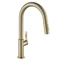 Kraus KPF-2820SFACB Oletto Einhebel-Küchenarmatur, 17 Zoll, Antik Champagner Bronze