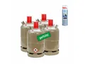 BlueCraft Gas 4x 11 kg Propan Gasflasche ungefüllt, 4x 11 kg, Propan Gas-Flasche gefüllt Inkl. Lecksuchspray