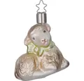 INGE-GLAS® Christbaumschmuck, Christbaumschmuck Lamm 7cm Glas Figur Beige