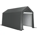 Outsunny Garagenzelt, 2,1 x 3,6 x 2,35 m Lagerzelt mit UV-Schutz, Reißverschlusstür, Wasserabweisend Foliengarage für Motorrad, Gartengeräte - Dunkelgrau