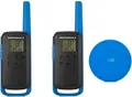 Motorola Solutions Motorola Talkabout T62 - Tragbar - Zwei-Wege Funkgerät - PMR - 446 MHz - 16 Kanäle - Schwarz, Blau (Packung mit 2)