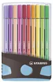 20 STABILO Fasermaler Pen 68, 20er ColorParade, grau/hellblau
