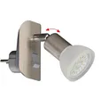 LED Nachtlicht nickel matt Schalter inkl. 3 Watt LED Leuchtmittel Trango 11-042