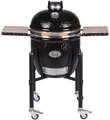 Holzkohlegrill Ø 44 cm Monolith CLASSIC 2.0 Schwarz mit Trolley und Ablagen