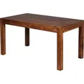 WOHNLING Esszimmertisch MUMBAI 140x80x76 cm Sheesham Massivholz Esstisch Zeitlos Küchentisch Rechteckig Holztisch Esszimmer Schlicht - Braun