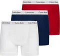 Calvin Klein Herren Boxershorts Low Rise TRUNK, 3er Pack U2664G, Ohne Eingriff, Mehrfarbig ( Mehrfarbig (I03 White/Red Ginger/Pyro Blue) ) - Large