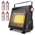 EVOCAMP Gasheizung mit Piezozündung 1,7 kW mit 4 Gaskartuschen Typ MSF-1A 227 g