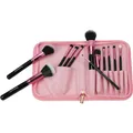 Fantasia Make Up Pinsel Set 12-teilig, Synthetik Haar, Professionelles Pinselset Makeup, hochwertiges Schminkpinsel Set – Rosa in Reißverschluss-Tasche