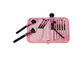 Fantasia Beauty Kosmetikpinsel-Set Pinsel-Set 12-tlg. mit Synthetic Haar, Rosa-Schwarz, in Tasche, Vegan, Synthetikhaar