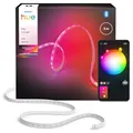 Philips Hue Flux 3m LED-Lightstrip, 1200 lm Lichtband, flexible Innenbeleuchtung, Chromasync™-Farbmischung, RGBWWIC, LED Streifen zuschneidbar, erweiterbar, wiederverwendbar, App- und Sprachsteuerung
