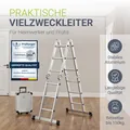 Juskys Aluminium Multifunktionsleiter 3,6m Tragfähigkeit bis 150 kg
