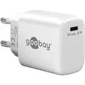 goobay USB-C Schnellladegerät, PD, GaN, 20 Watt, Ladegerät, weiß