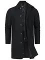 JEFF Herren JFTyler Klassischer Herrenmantel mit Strickeinsatz | Winterjacke Mantel für Männer Black, XL