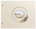 EXACOMPTA - Ref. 60233E – Fotoalbum mit Schraubverschluss Ringflower Latté – 160 Fotos – 40 weiße Seiten – Format 37 x 29 cm – Einband mit Papier in PU-Optik und Sichtfenster