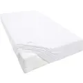BIBERNA Premium Jersey-Elasthan Spannbettlaken für Boxspringmatratzen (Weiß, 90 - 100 x 200 - 220 cm)